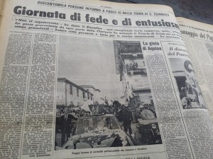 una pagina de Il Tempo dedicata alla visita di Paolo VI ad Aquino  nel 1974(2)